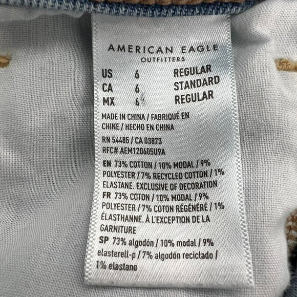 American Eagle Womens Distressed Mom Jeans Mid Rise Size 6 - Picture 10 of 10